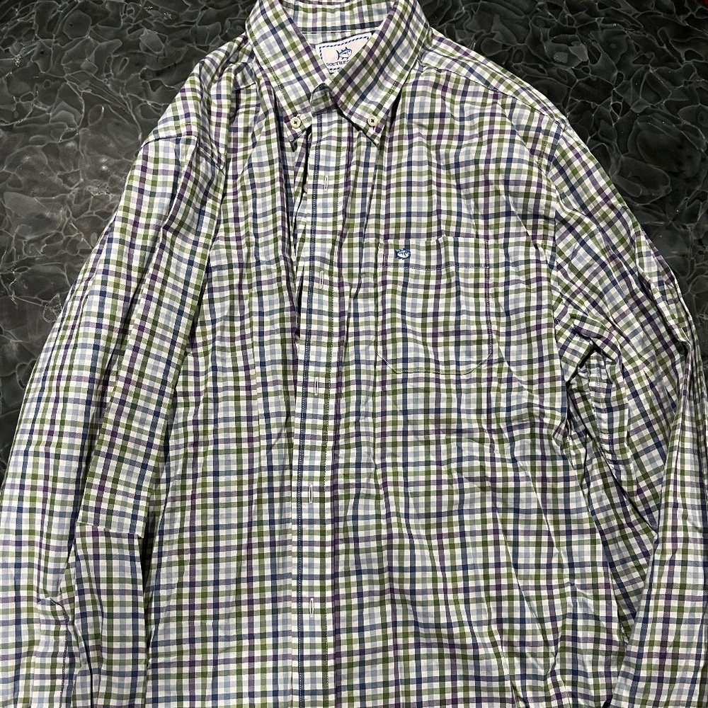 Southern  tide mens plaid shirt